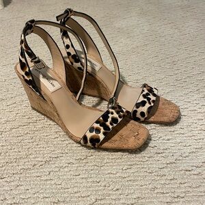 Leopard print wedges